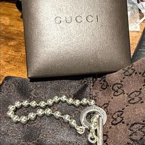 Gucci Silver Ball Chain Bracelet